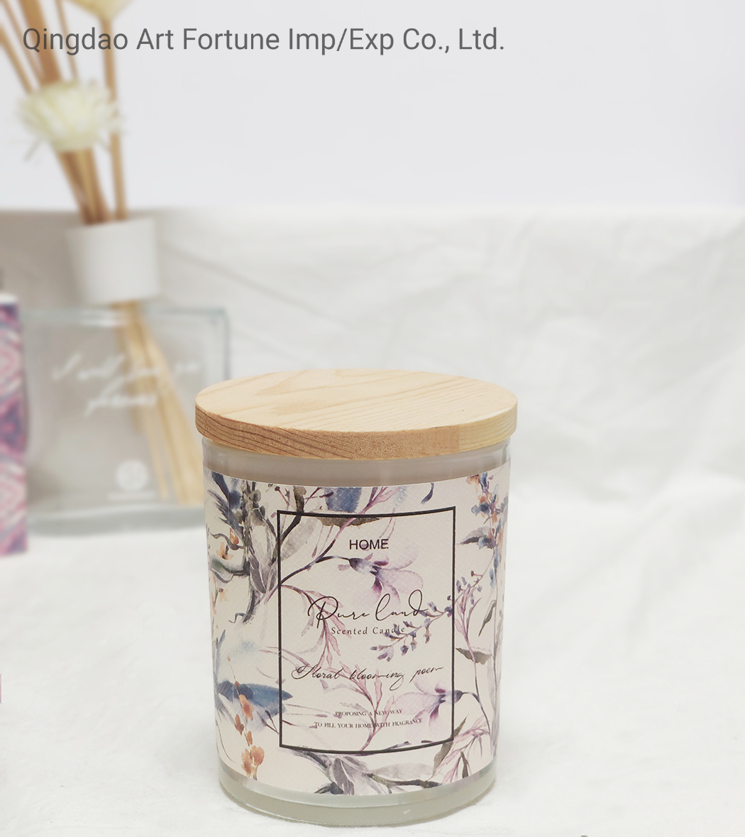 7oz Scented Glass Candle with Rolling Flower for Home Decor