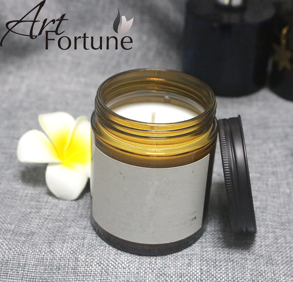 6 Oz Customized Glass Jar Candle with Lid