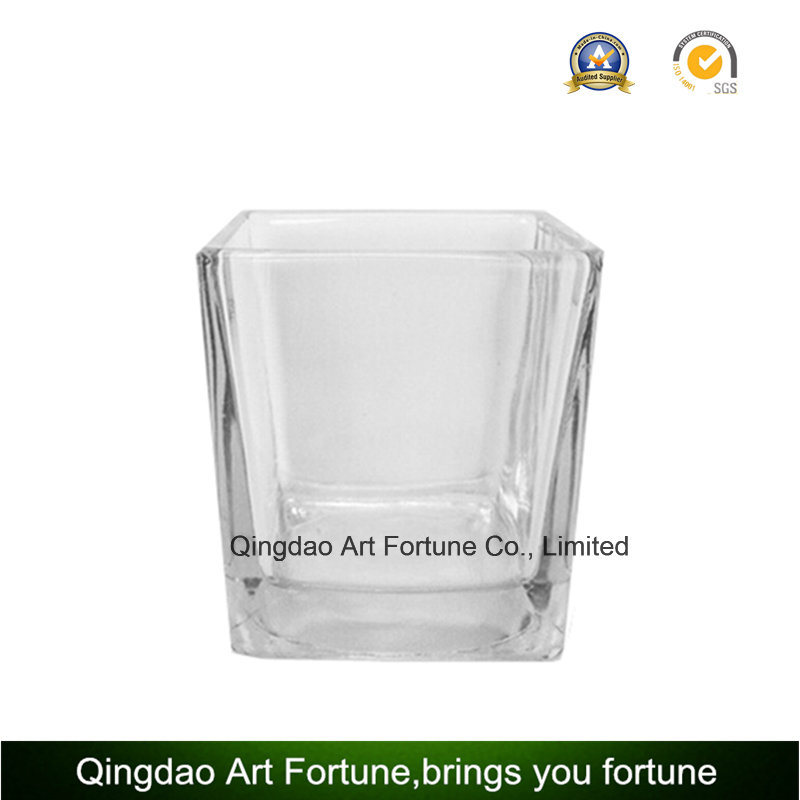 Cube Glass Votive Candle Holder for Home Decoration