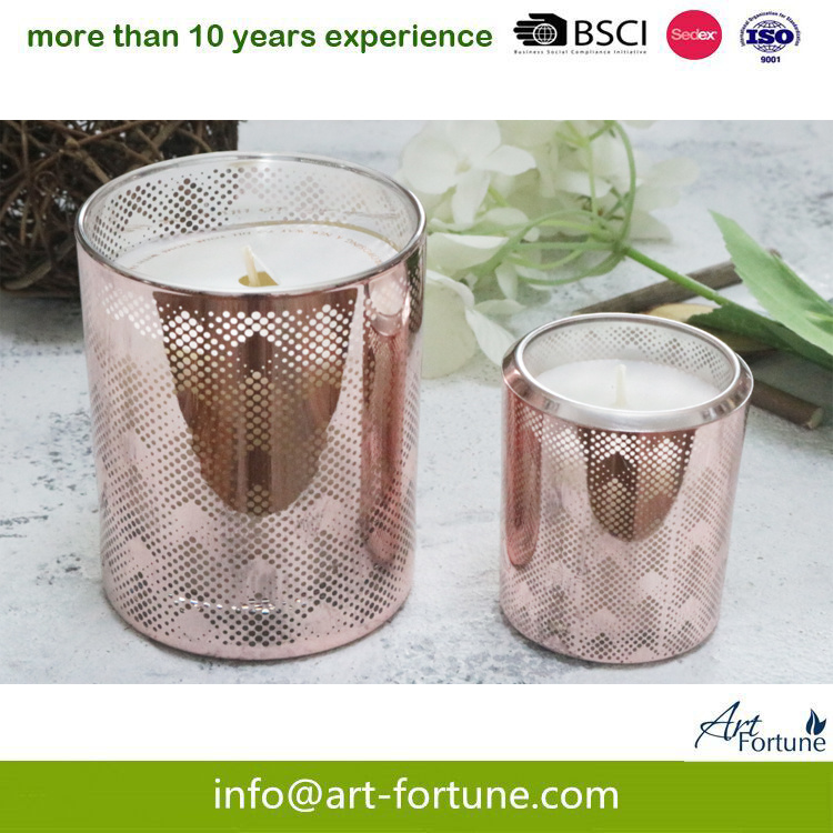 Scent High Quality Glass Candle with Electroplate and Laser Cut for Home Decor