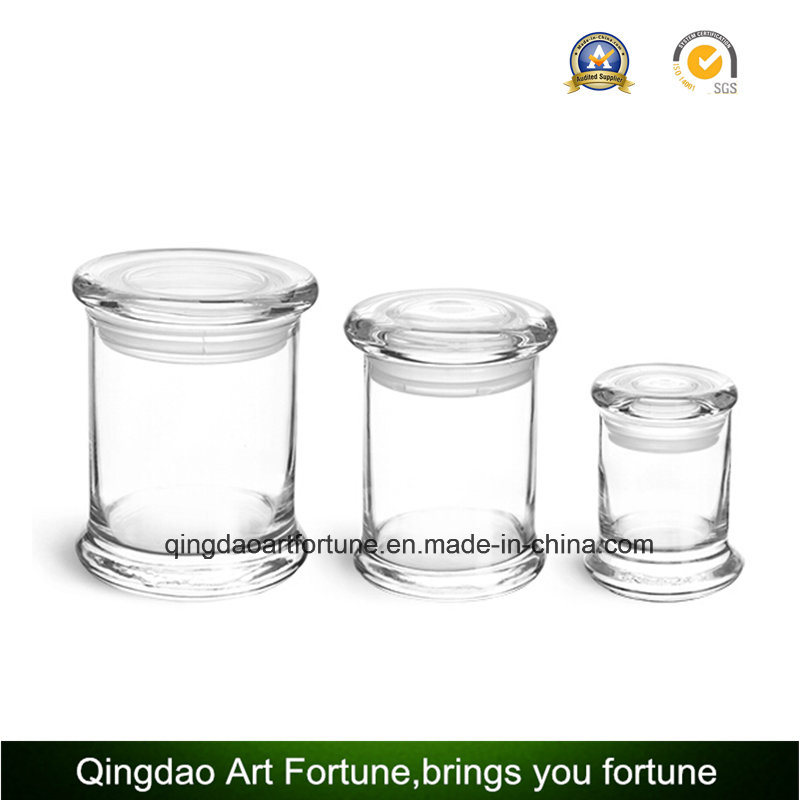 Clear Glass Candle Jar Holder Container with Lid