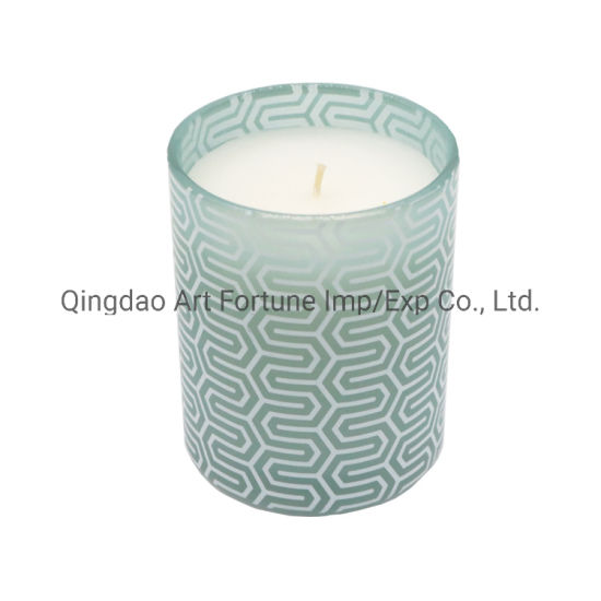 Scent Glass Jar Candle with Decal Paper for Home Decor