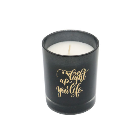 Sprayed Scent Glass Candle with Gold Decal Paper
