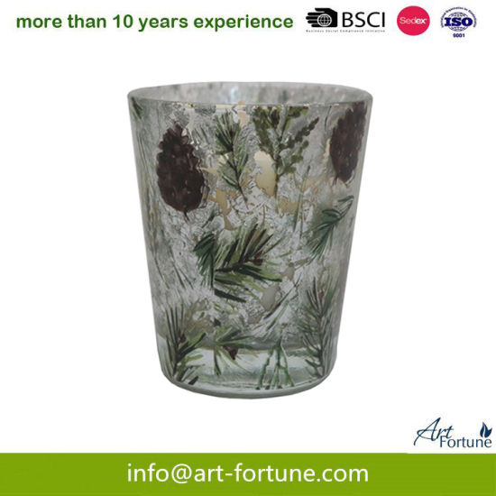 Scent Glass Candle with Decal Paper and Gold Foil Paper for Festival