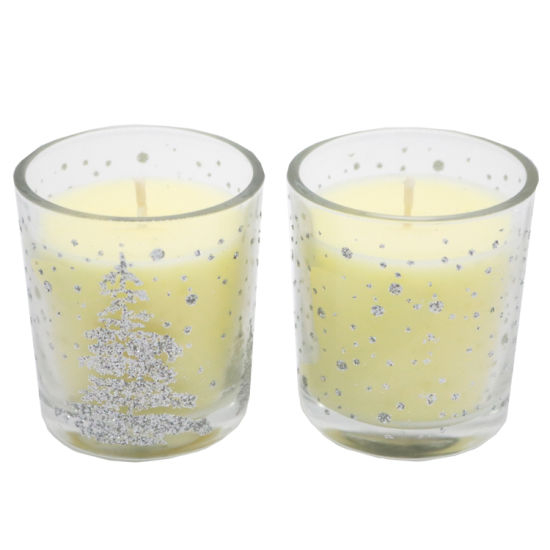 Scent Glass Candle with Glitter for Home Decor and Festival