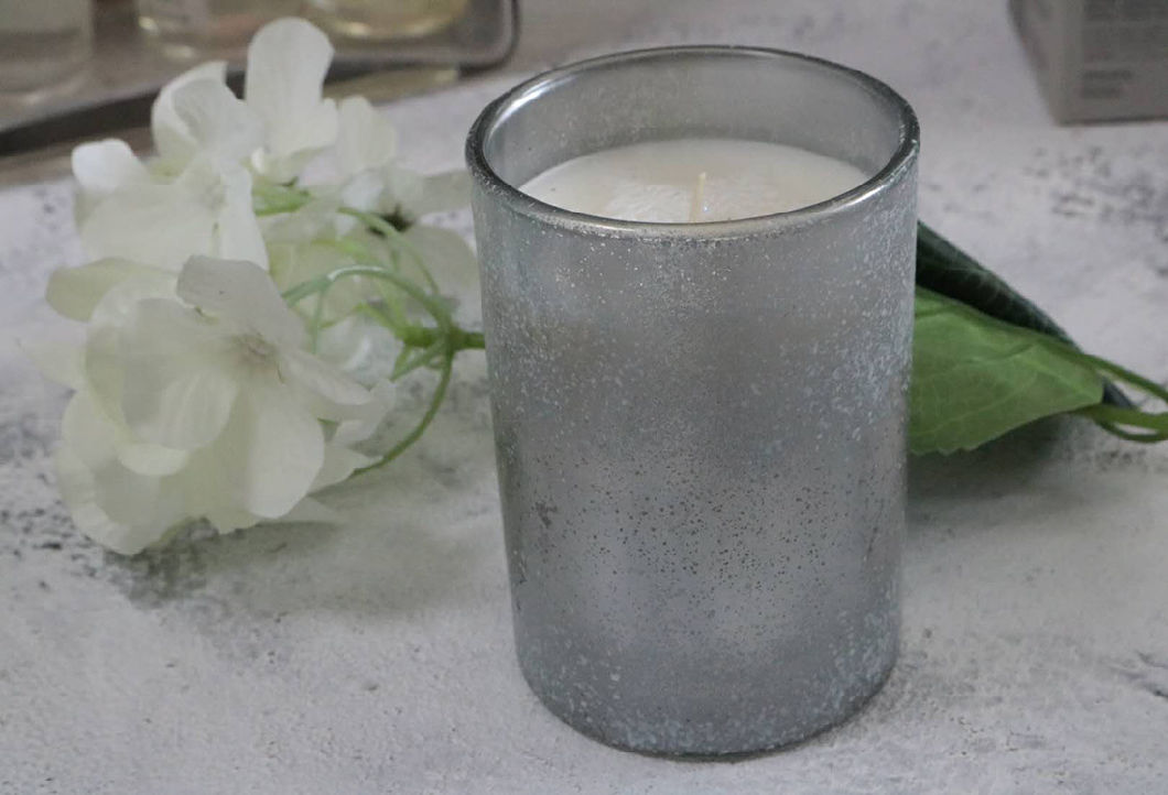 Votive Glass Candle with Electroplate for Home Decor