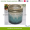 Glass Jar Candle with Decal Paper and Wooden Lid for Home Decor