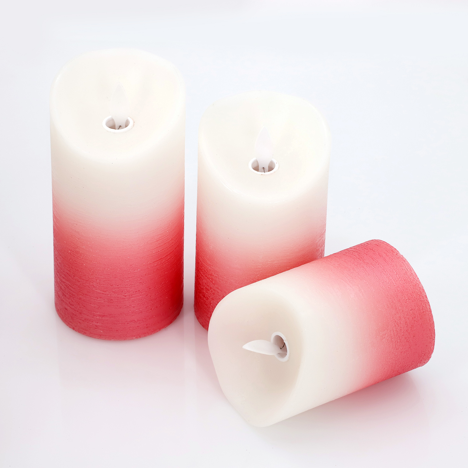 Moving Wick Flameless LED Pillar Candles for Wedding Centerpieces