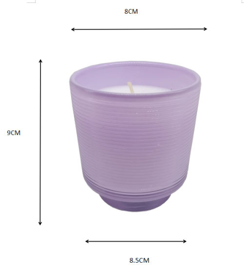 200g High Quality Customizable Purple Step Glass Handpoured Scented Candle for Home Decoration