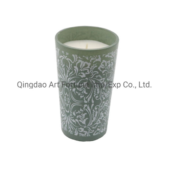 Scented Glass Candle with Silkscreen for Home Decor