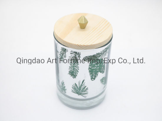 Scented Glass Candle with Wooden Lid