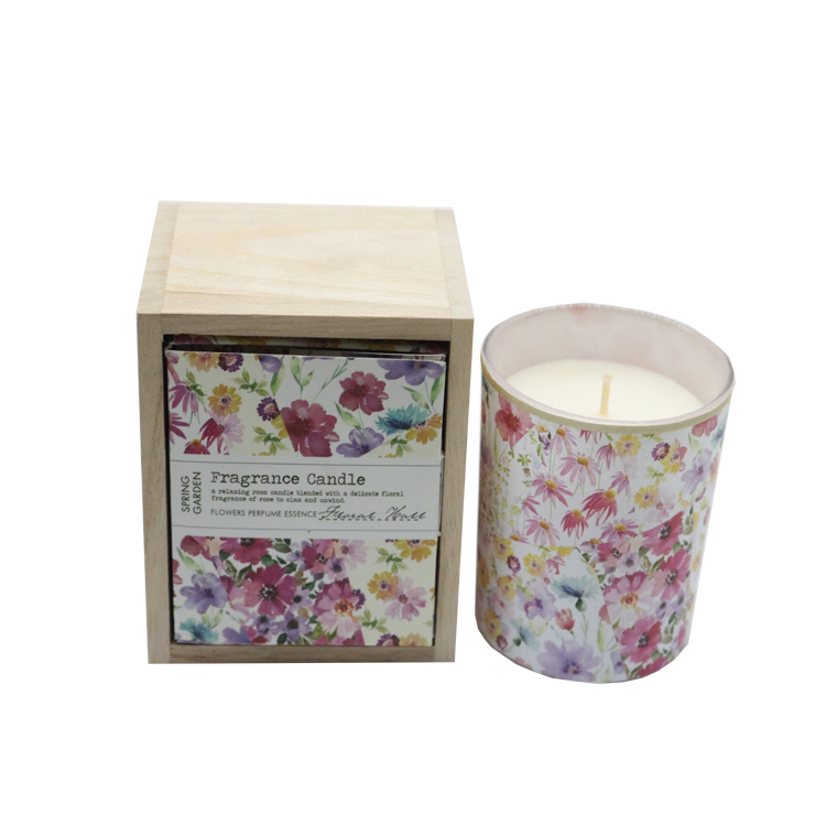 Mother Day Glass Scented Candle in Frosted and Silkscreened Jar with Gift Box