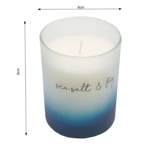 Gradient and Frosted Spray Scented Glass Candle with Silkscreen Finish for Decor