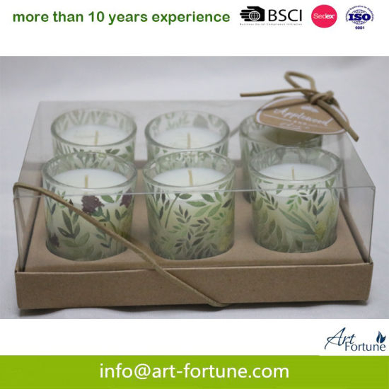 50g 6pk Scent Votive Candle with Decal Paper for Home Decor