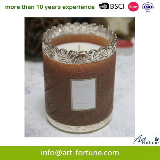 High Quality Glass Candle with Color Coating for Home Decor