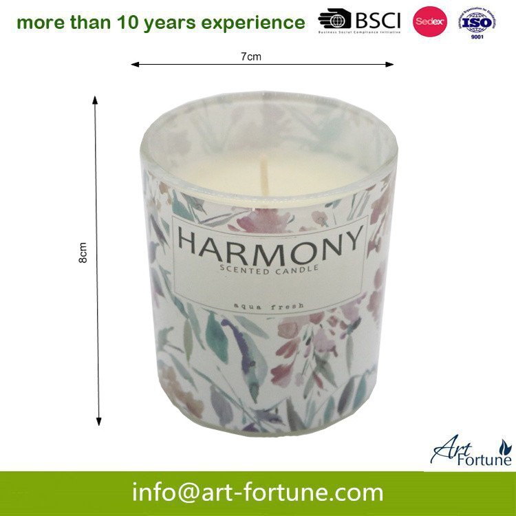 120g Glass Scented Candle with Paper Wrap for Home Decor
