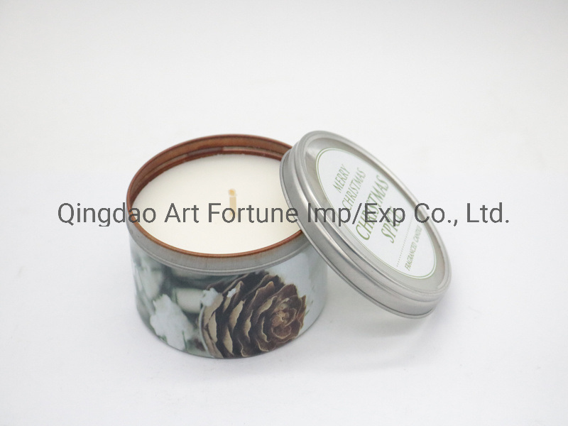 Travel Tin Candle with Decorative Paper for Home Decor