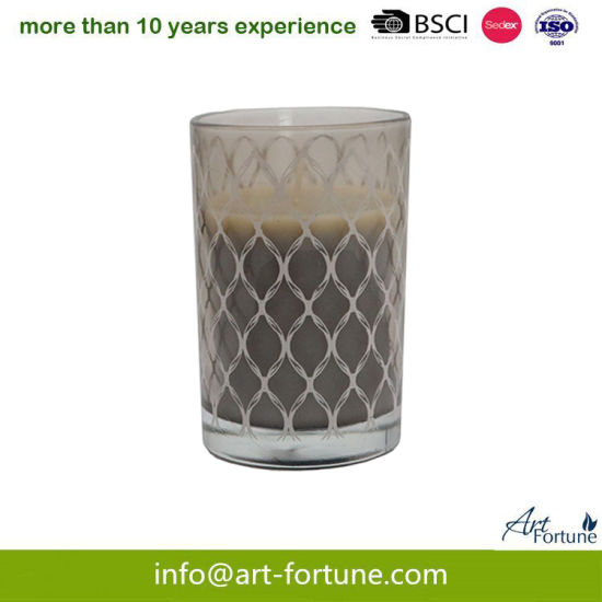 Scented Jar Glass Candle in Paper Decal for Home Decor