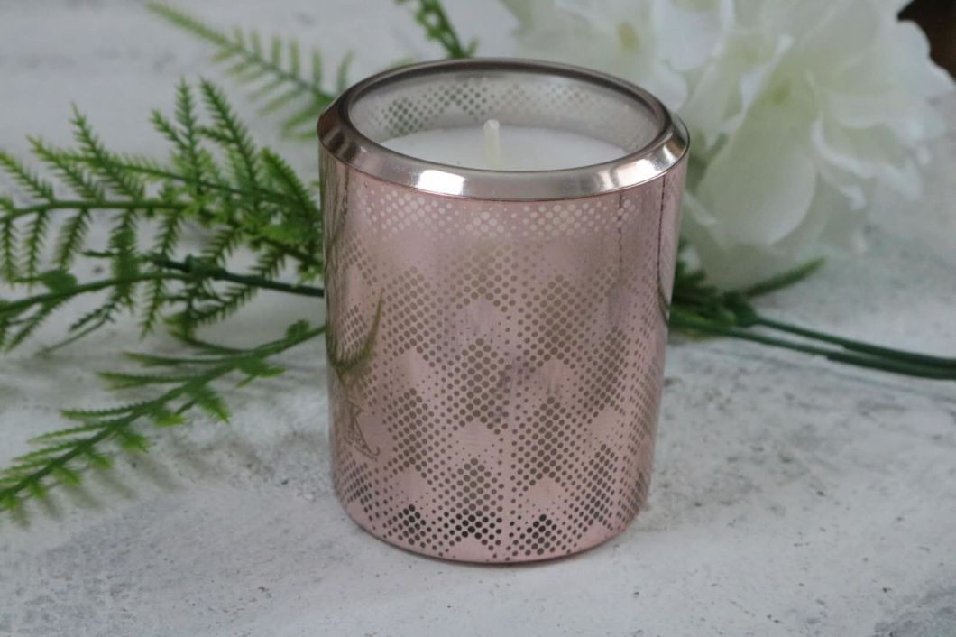 Scent High Quality Glass Candle with Electroplate and Laser Cut for Home Decor