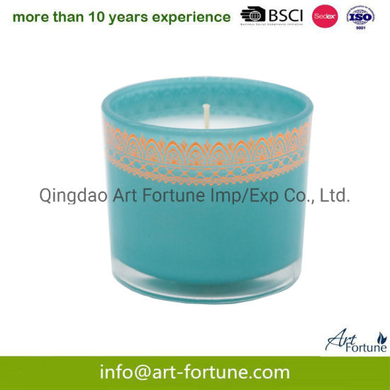 3 Wick Scent Glass Jar Candle with Color Coating for Home Decor