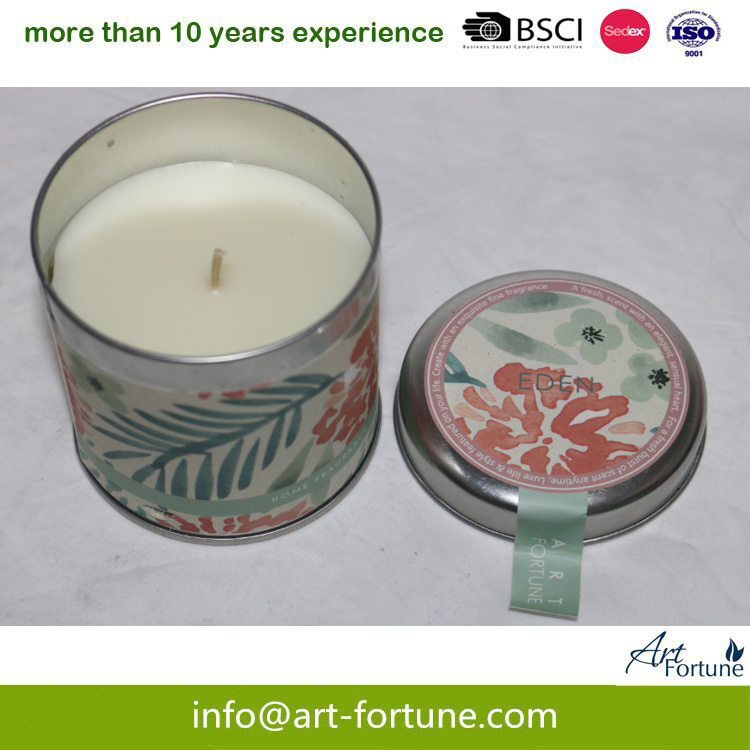 Travel Tin Candle with Color Label for Home Decor