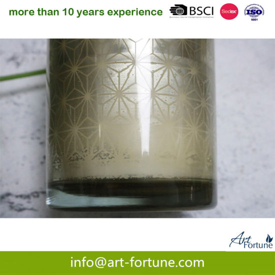 Scented Glass Candle with Inner Gradient Color Sprayed and Laser Engraving